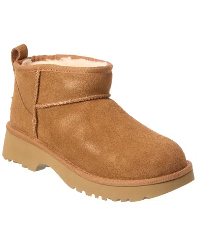 Ugg Kids Classic Ultra Mini New Heights Suede Boot In Brown