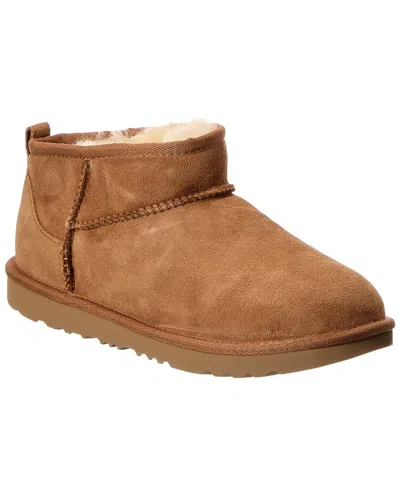 Ugg Kids Classic Ultra Mini Suede Boot In Brown