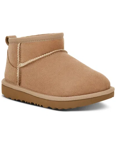 Ugg Kids Classic Ultra Mini Twinface Sheepskin Booties In Sand