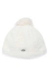 Ugg ® Kids' Faux Fur Pompom Beanie In White