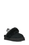 Ugg Funkette Logo-print Suede And Shearling Platform Slippers 6-10 Years In Black