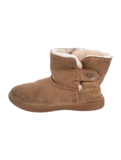 Pre-owned Ugg Kids Girls Suede Boots In Brown