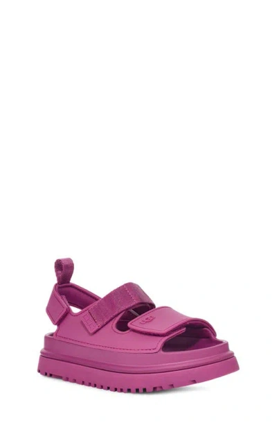 Ugg W Goldenglow Logo-embossed Sandals In Mangosteen/mangosteen