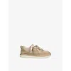 Ugg Bone Kids' Lo Lowmel Logo-embroidered Suede Low-top Trainers Eur 36 /3.5 Uk In Bone