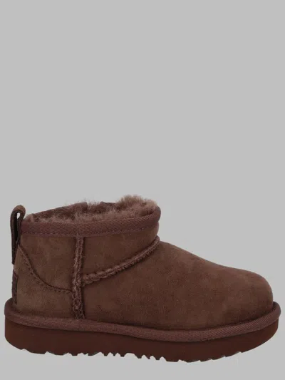 Ugg Kids Shearling-lined Ankle Boots In Brown