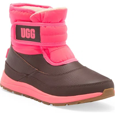 Ugg ® Kids' Taney Water Repellent Fleece & Genuine Shearling Lined Boot (little Kid & Big Kid) In Super Coral