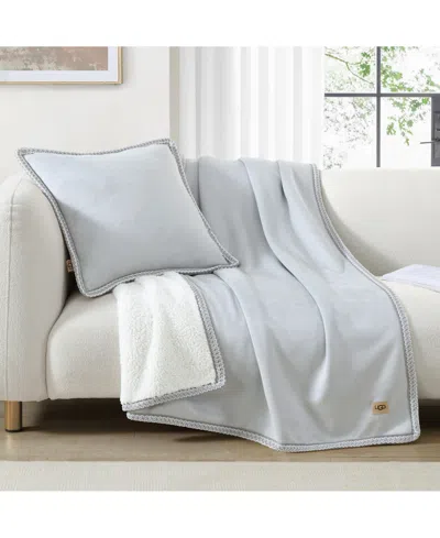 Ugg Kirkwood Braid Throw, 50" X 70" In Silver