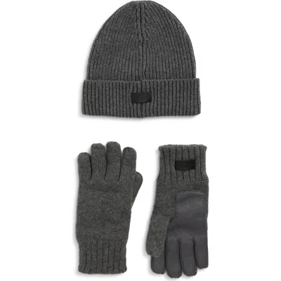 Ugg ® Knit Beanie & Gloves Set In Charcoal