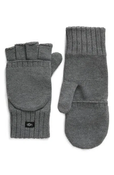 Ugg ® Knit Flip Mitten In Charcoal/charcoal