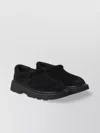 Ugg Lace-up Chunky Sole Round Toe Suede Finish In Black
