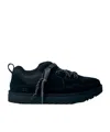 Ugg Lo Lowmel Suede Lace Up Trainers In Black