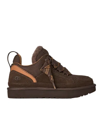 Ugg Shearling-trim Panelled Sneakers In Brown