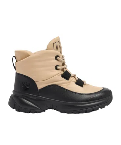 Ugg 25mm Yose Puffer Lace Hiking Boots In Mustard Seed