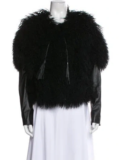 Pre-owned Ugg Lamb Leather Faux Fur Jacket In Black