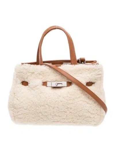 Pre-owned Ugg Lambswool Top Handle Bag In Neutral