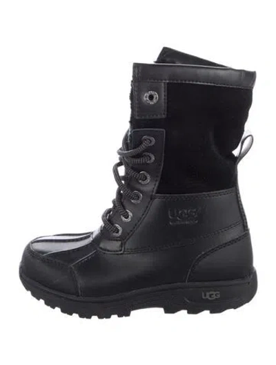 Pre-owned Ugg Babies' Leather And Suede Snow Boot In Black