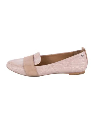 Pre-owned Ugg Leather Animal Print Loafers In Pink