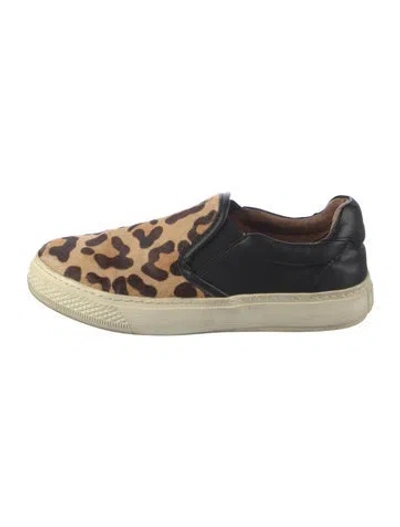 Pre-owned Ugg Leather Animal Print Sneakers In Neutrals