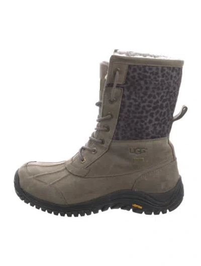 Pre-owned Ugg Leather Animal Print Snow Boots In Multi