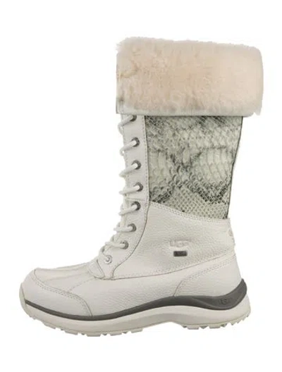 Pre-owned Ugg Leather Animal Print Snow Boots In Neutrals