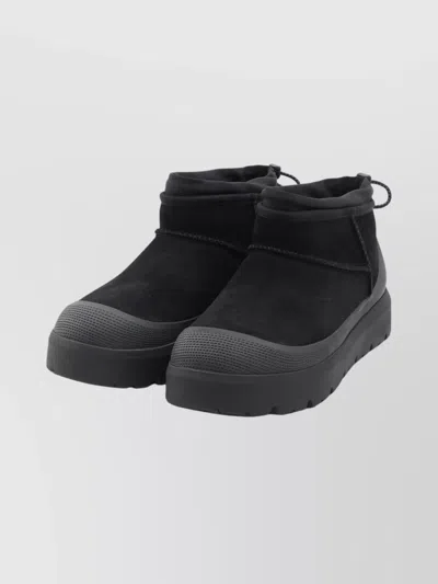 Ugg Leather Ankle Boots In Black