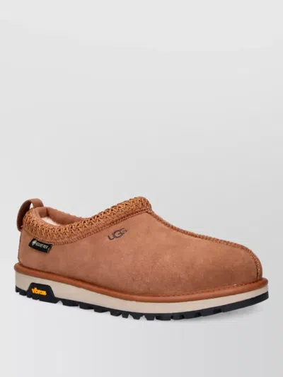 Ugg Leather Ballet Slippers In Brown