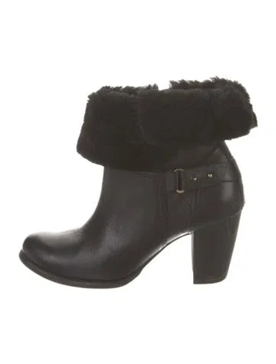 Pre-owned Ugg Leather Boots In Black