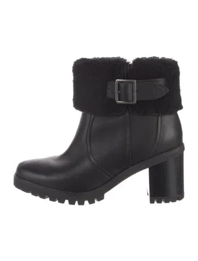 Pre-owned Ugg Leather Boots In Black