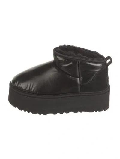 Pre-owned Ugg Leather Boots In Black