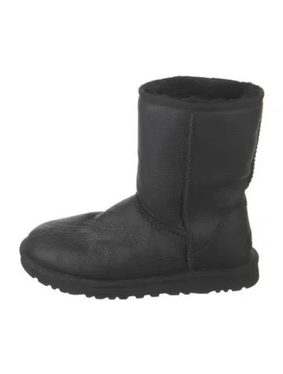 Pre-owned Ugg Leather Boots In Black