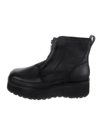 Pre-owned Ugg Leather Boots In Black