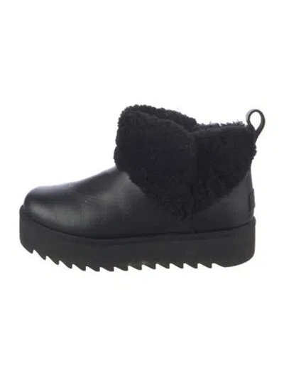Pre-owned Ugg Leather Boots In Black