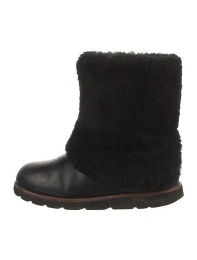 Pre-owned Ugg Leather Boots In Black