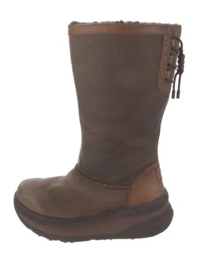 Pre-owned Ugg Leather Boots In Brown