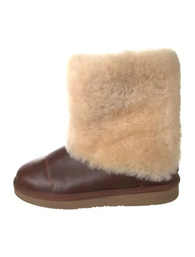 Pre-owned Ugg Leather Boots In Brown