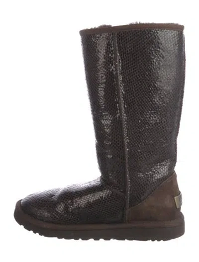 Pre-owned Ugg Leather Boots In Brown