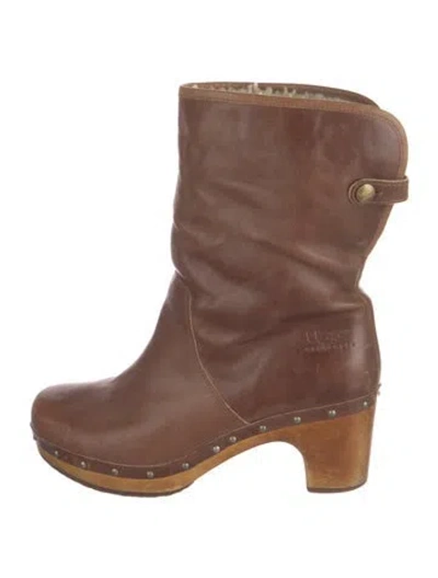 Pre-owned Ugg Leather Boots In Brown