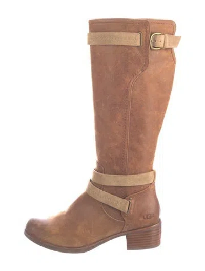 Pre-owned Ugg Leather Boots In Brown