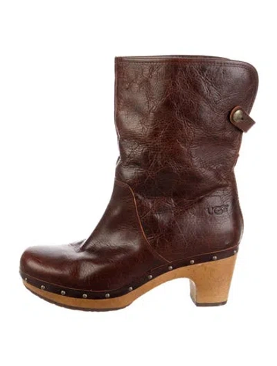 Pre-owned Ugg Leather Boots In Brown