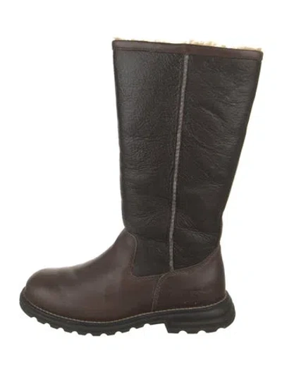 Pre-owned Ugg Leather Boots In Brown