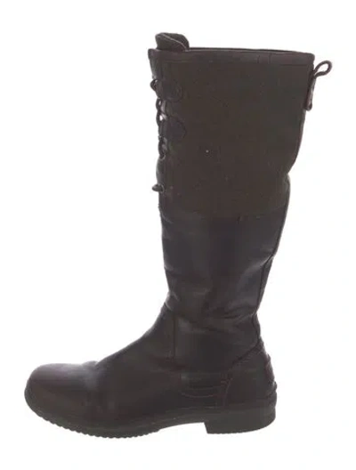 Pre-owned Ugg Leather Boots In Green