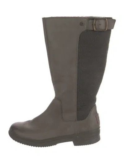 Pre-owned Ugg Leather Boots In Grey
