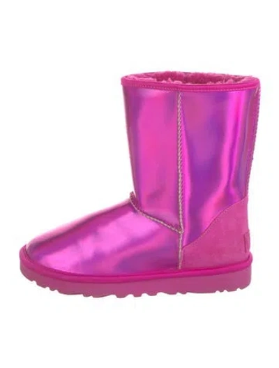 Pre-owned Ugg Leather Boots In Pink