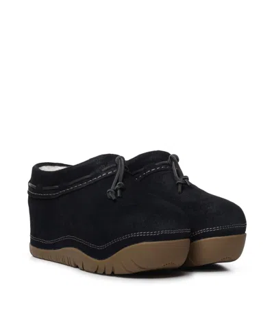 Ugg Leather Buckled Clog In Blue
