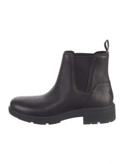 Pre-owned Ugg Leather Chelsea Boots In Black