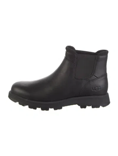Pre-owned Ugg Leather Chelsea Boots W/ Tags In Black