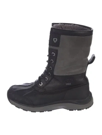 Pre-owned Ugg Leather Colorblock Pattern Lace-up Boots In Blue