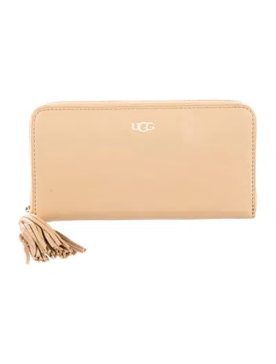 Pre-owned Ugg Leather Continental Wallet In Yellow