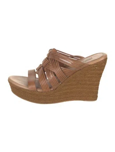 Pre-owned Ugg Leather Espadrilles In Brown