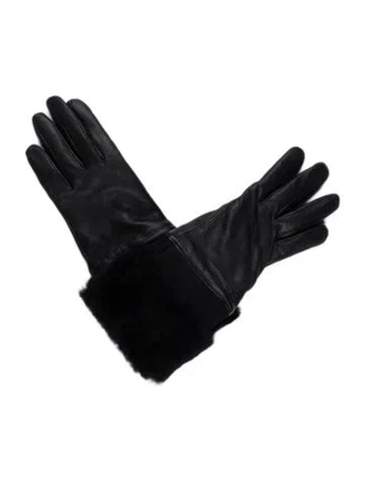 Pre-owned Ugg Leather Gloves  W/tags In Black
